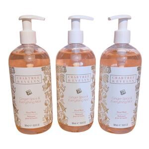 Crabtree & Evelyn Ginger Spice and Everything Nice Hand Wash 16.9 fl oz Lot of 3